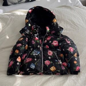 Mackage Kids Floral Puffer Jacket - Black and Multicolor